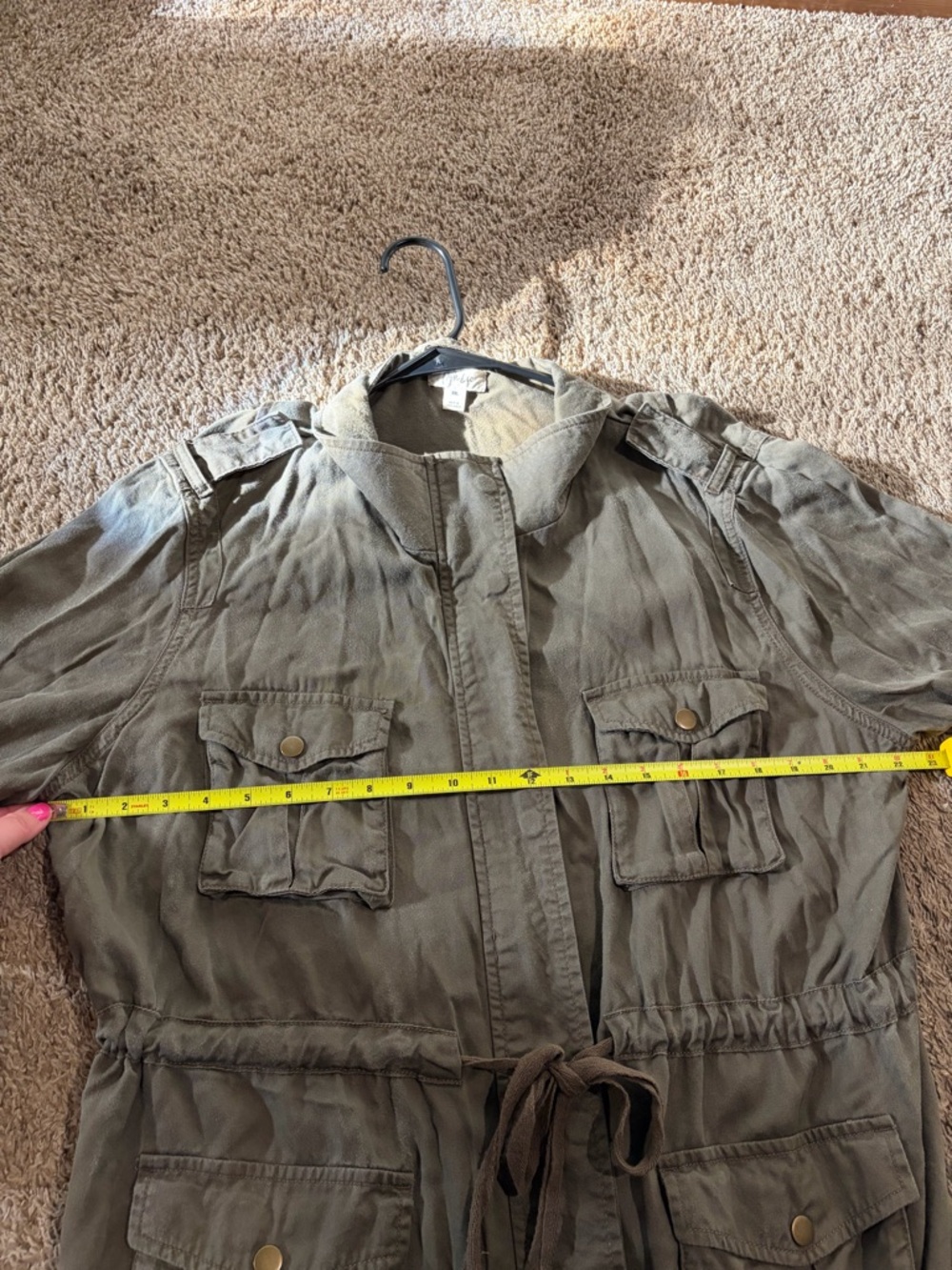 Style & Co Women’s Green Long Sleeve Flap Pockets Military Utility Jacket XXL - Picture 7 of 8